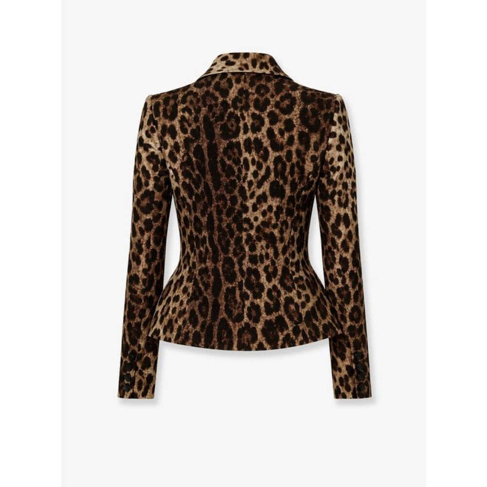 Dolce & Gabbana Women Double Wool Crãªpe Dress With Leopard Print - Picture 2 of 2
